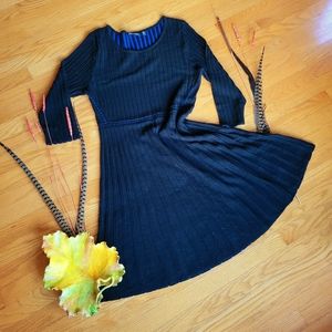 2 for $30 💕 Nina Leonard Black & Royal Blue pointelle knit sweater dress XL